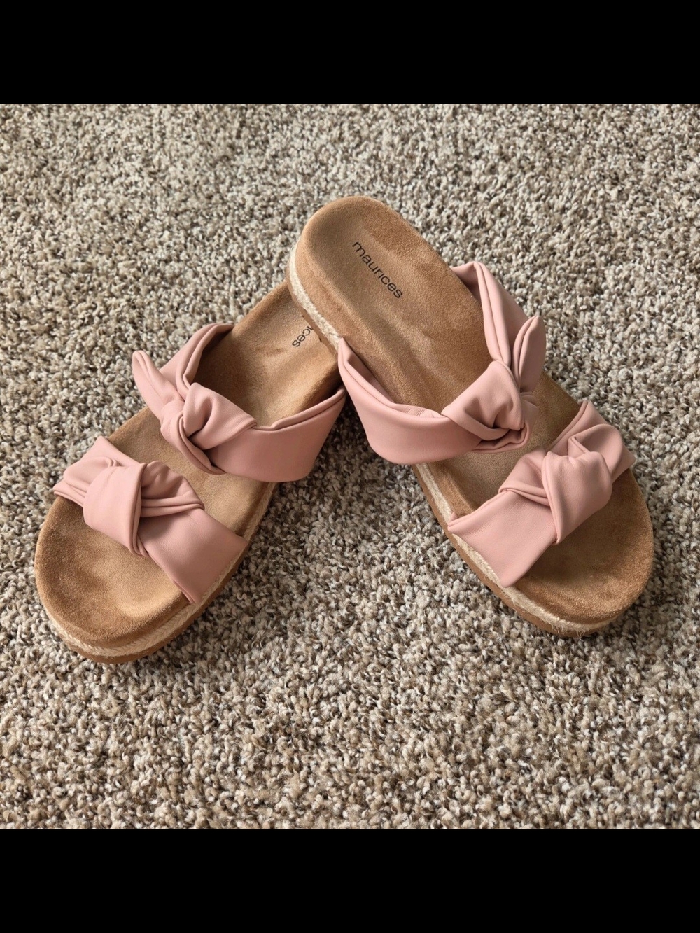 Maurices Blush Pink Double-Knot Slide Sandals